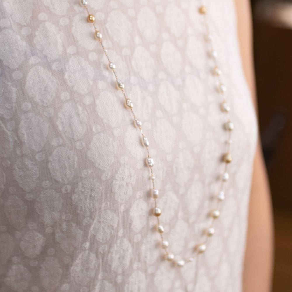 【SOLD OUT】【CASMINEｘJ.C.BARコラボ】K18白蝶ケシパールネックレス -1059703