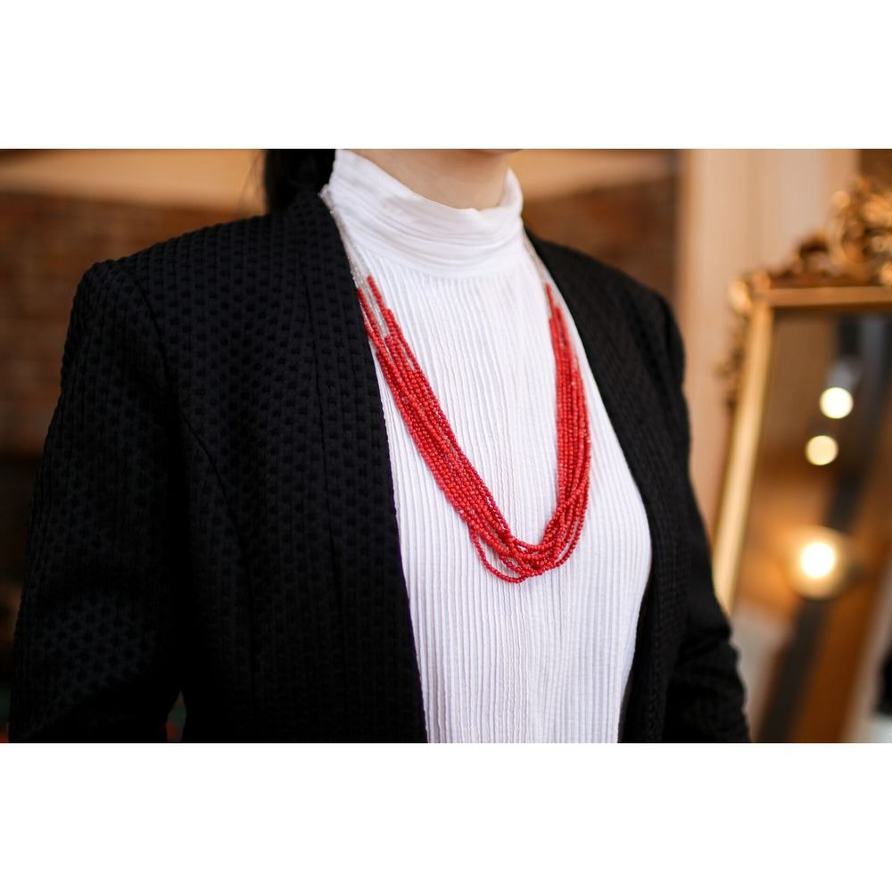 【SOLD OUT】evaNueva 珊瑚＆ジルコンネックレス 
