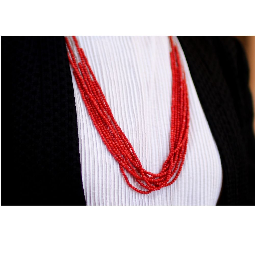 【SOLD OUT】evaNueva 珊瑚＆ジルコンネックレス 