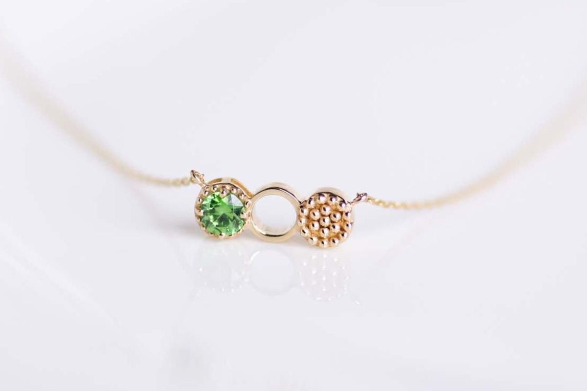 Signal- K18デマントイドガーネットペンダントネックレス 0.15ct up 