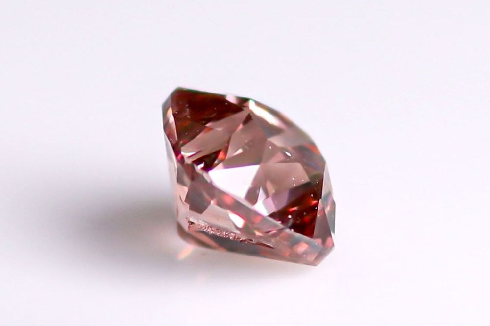 天然ファンシーディープオレンジーピンク ダイヤモンド  0.407ct 