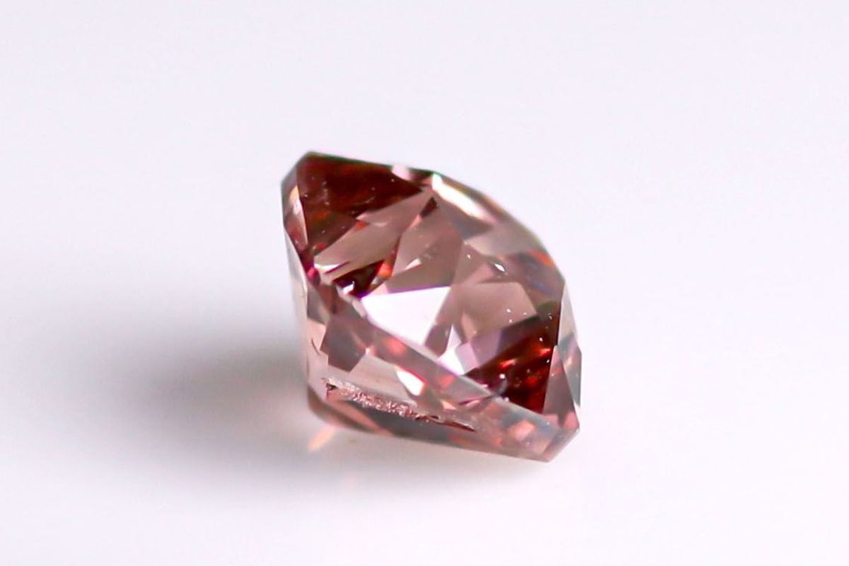 天然 ファンシーディープオレンジピンク ダイヤモンド I1 0.407ct　1000791