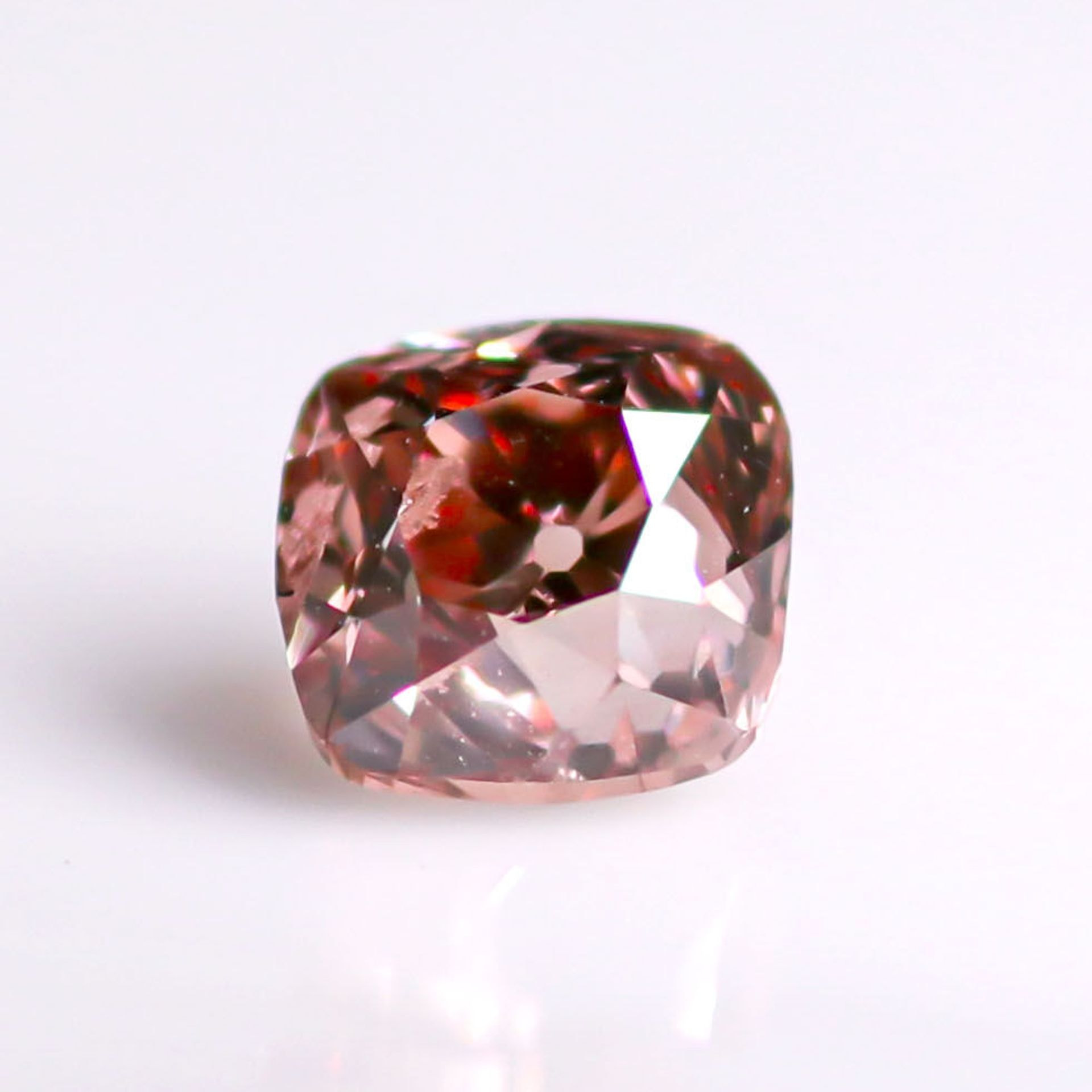 天然ファンシーディープオレンジーピンク ダイヤモンド 0.407ct