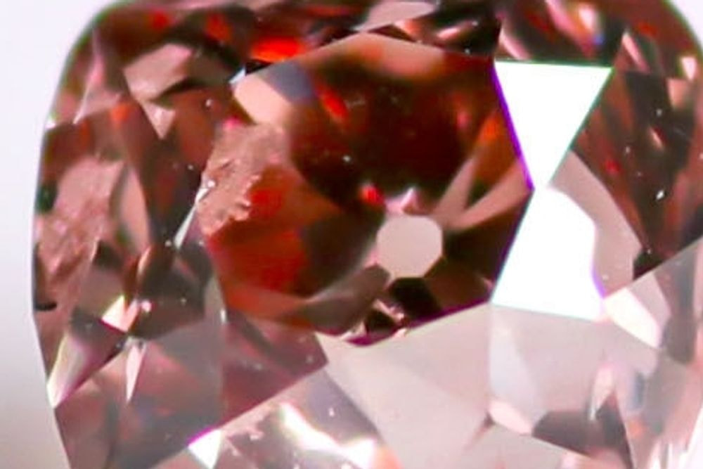 天然ファンシーディープオレンジーピンク ダイヤモンド  0.407ct 