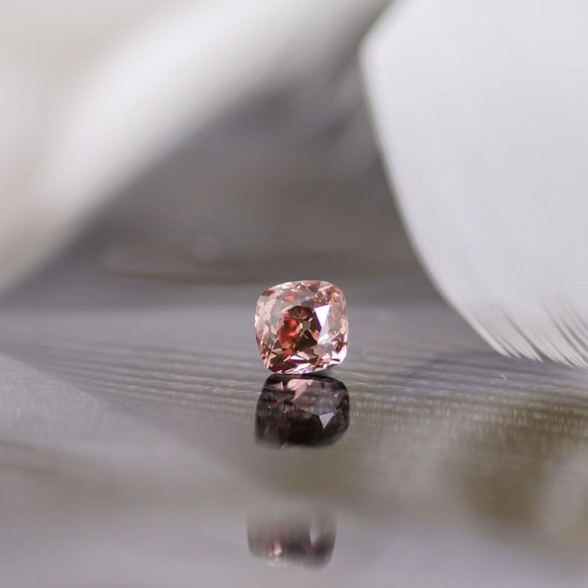 天然ファンシーディープオレンジーピンク ダイヤモンド 0.407ct
