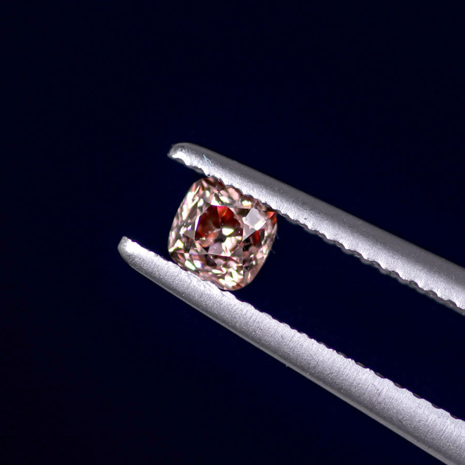 天然ファンシーディープオレンジーピンク ダイヤモンド 0.407ct