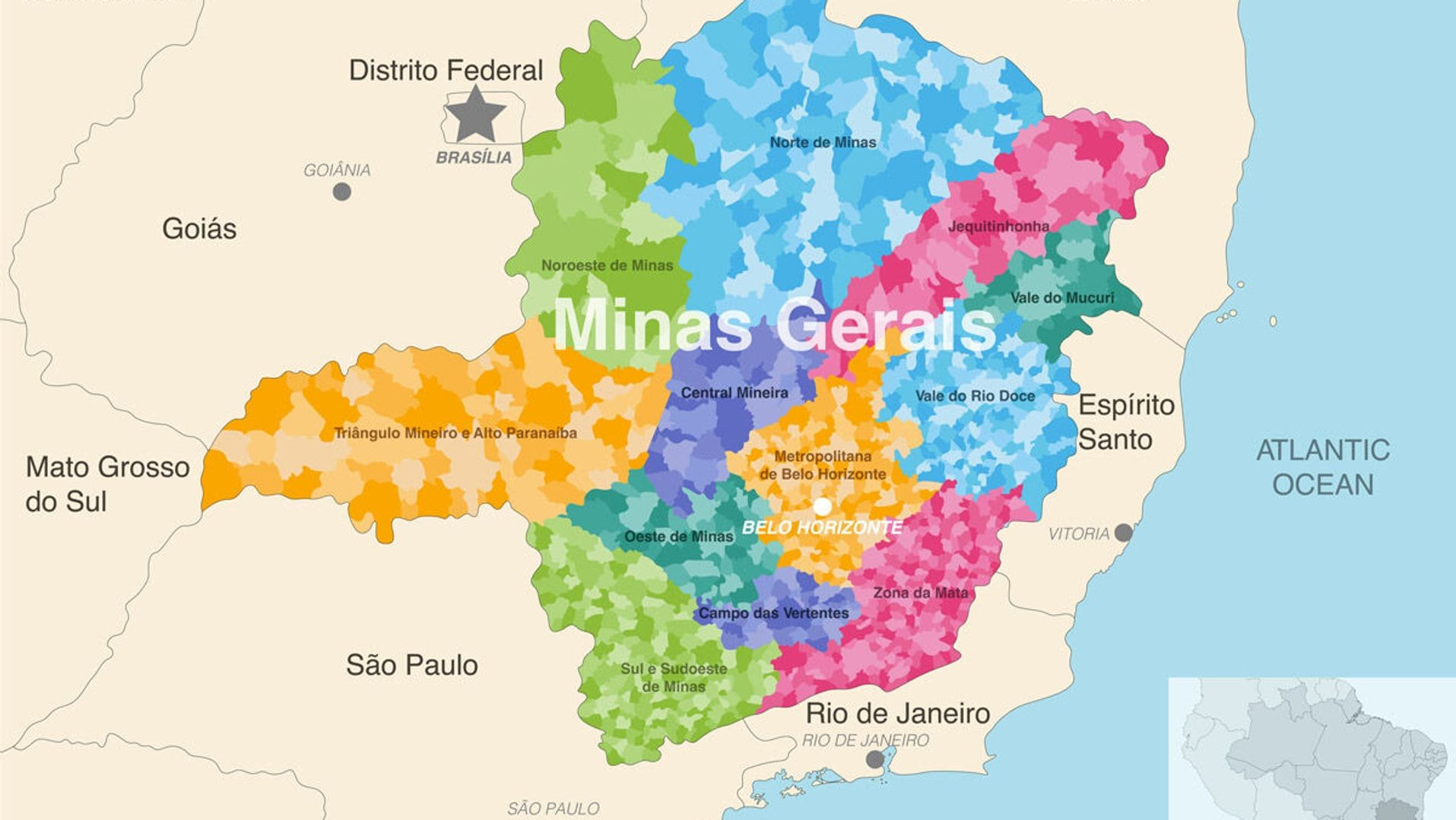 ブラジル ミナスジェライス地図