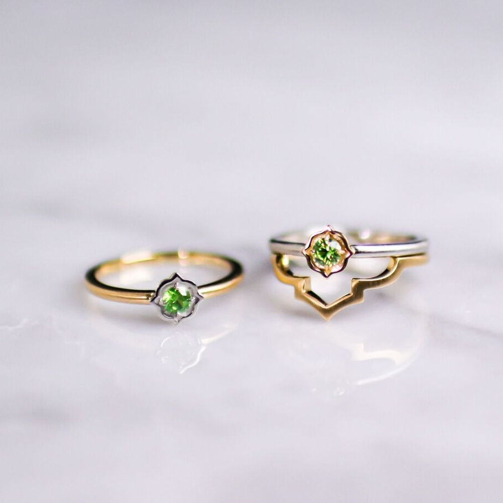 【SOLD OUT】【Bon Voyage!!】K18YG/Pt900　ゼリージュリング [デマントイドガーネット]