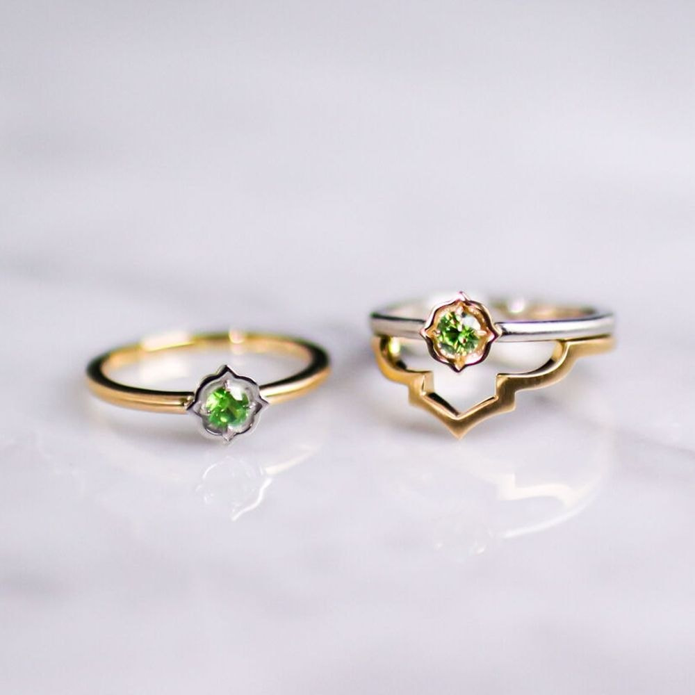 【SOLD OUT】【Bon Voyage!!】Pt900/K18YG　ゼリージュリング [デマントイドガーネット]