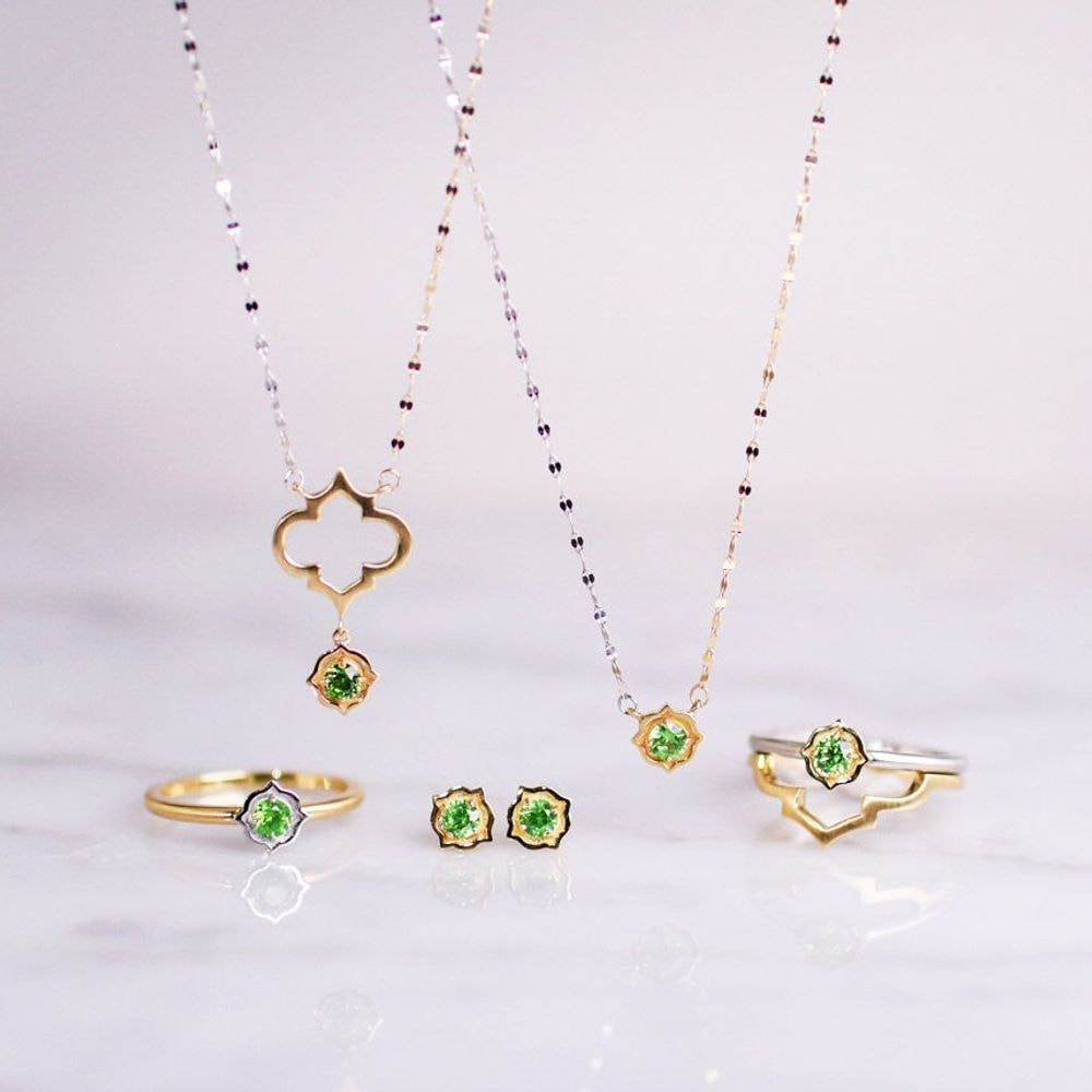【SOLD OUT】【Bon Voyage!!】Pt900/K18YG　ゼリージュリング [デマントイドガーネット]