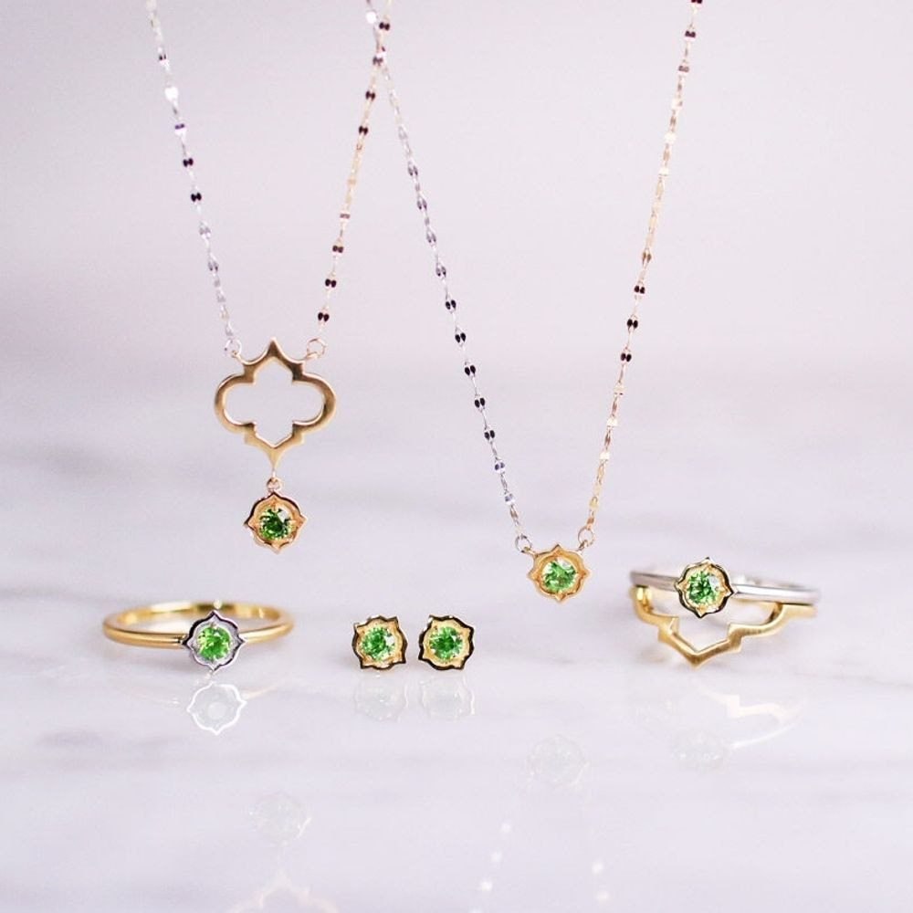 【SOLD OUT】【Bon Voyage!!】K18YG/Pt900　ゼリージュリング [デマントイドガーネット]