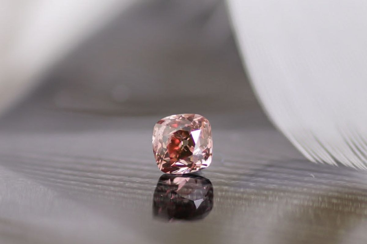 天然ファンシーディープオレンジーピンク ダイヤモンド 0.407ct