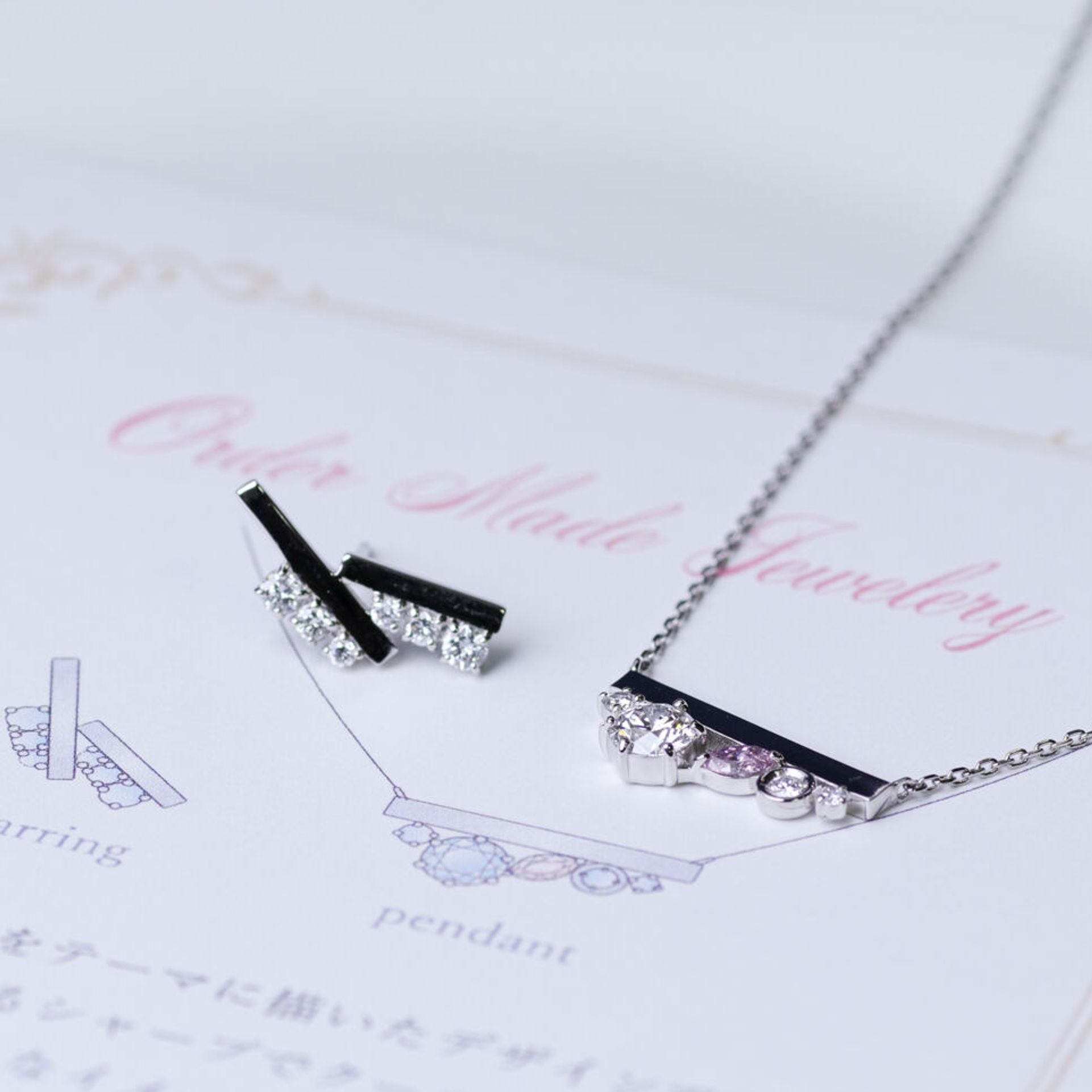 ダイヤモンドのリメイクピアス&ペンダント ダイヤモンドのリメイクピアス&ペンダント