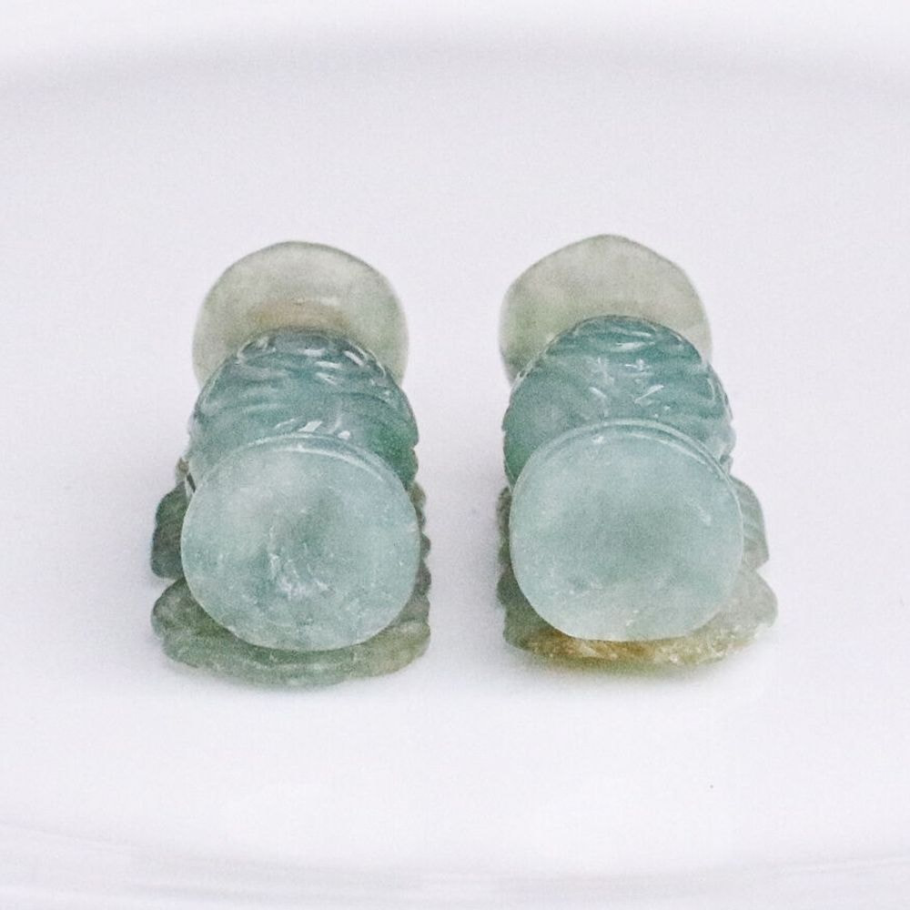 天然ヒスイ ペア 109.6ct [ミャンマー産/カービング 燭台] 	
