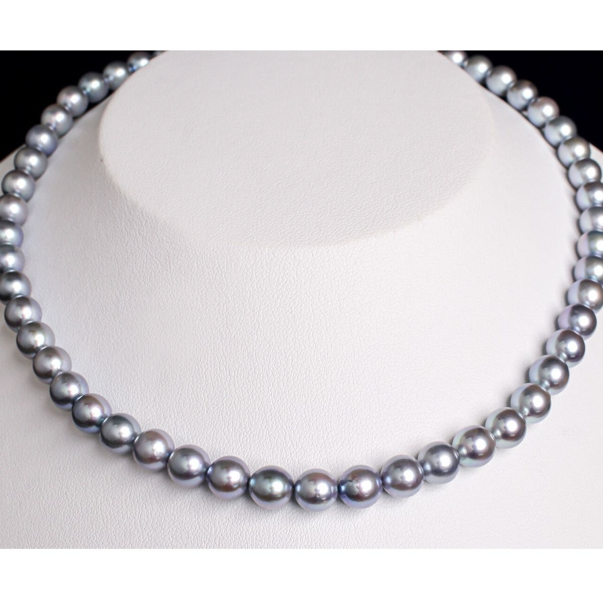 希少なあこやコバルトブルー真珠ネックレス 7.5mm 1071555