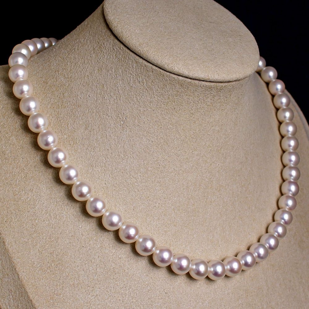 【SOLD OUT】あこや無調色真珠ネックレス 8.0-8.5mm イヤリングorピアスセット 1071430