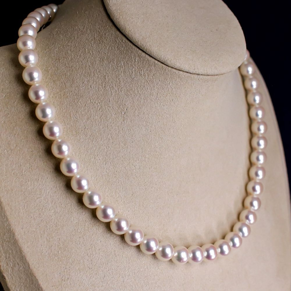 希少なあこや無調色真珠ネックレス 8.0-8.5mm イヤリングorピアスセット 1070833