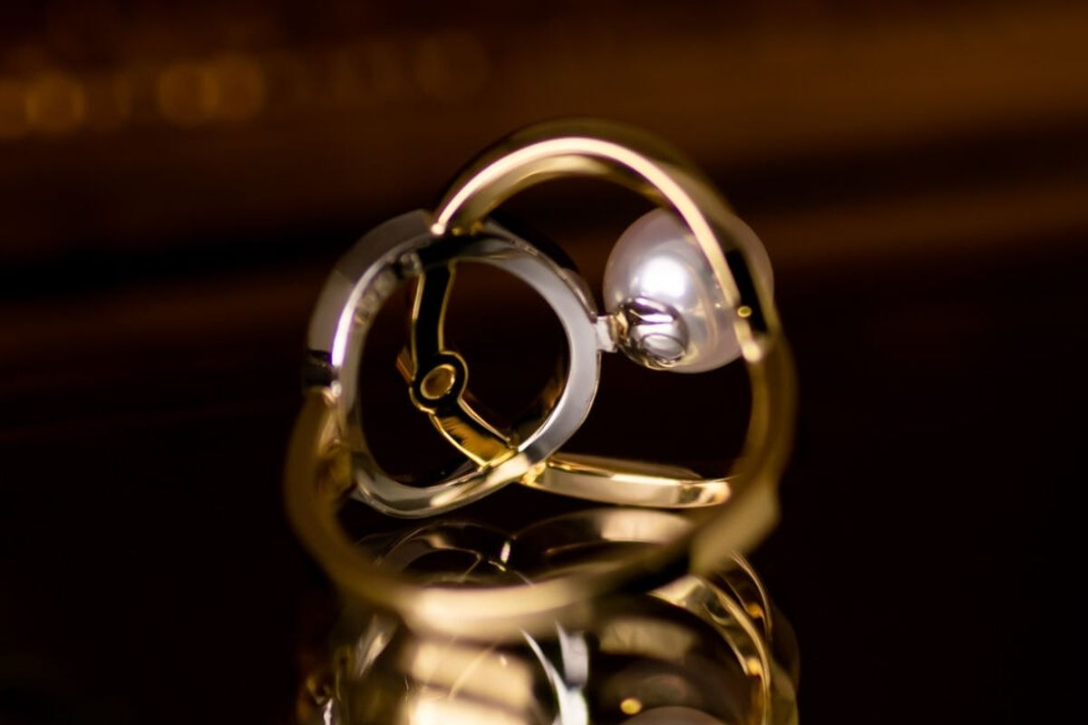 k18パール10号リング☺︎ K18 数粒 あこや真珠 ベビーパール リング akoya ring : パール