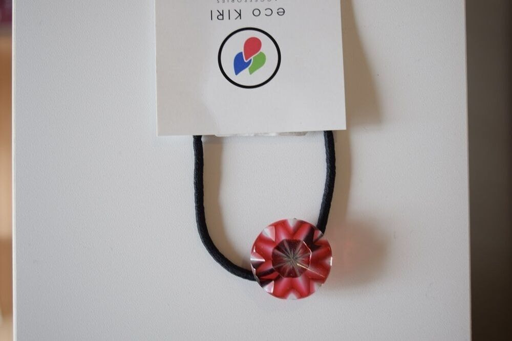 【ECO KIRI】薩摩切子ヘアゴム　赤金