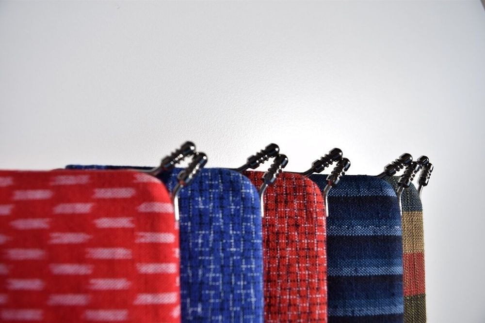 【久留米絣】 がま口名刺入れ 