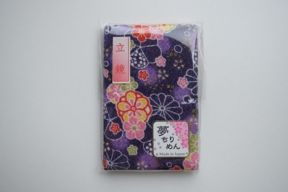 ちりめん立鏡　紫