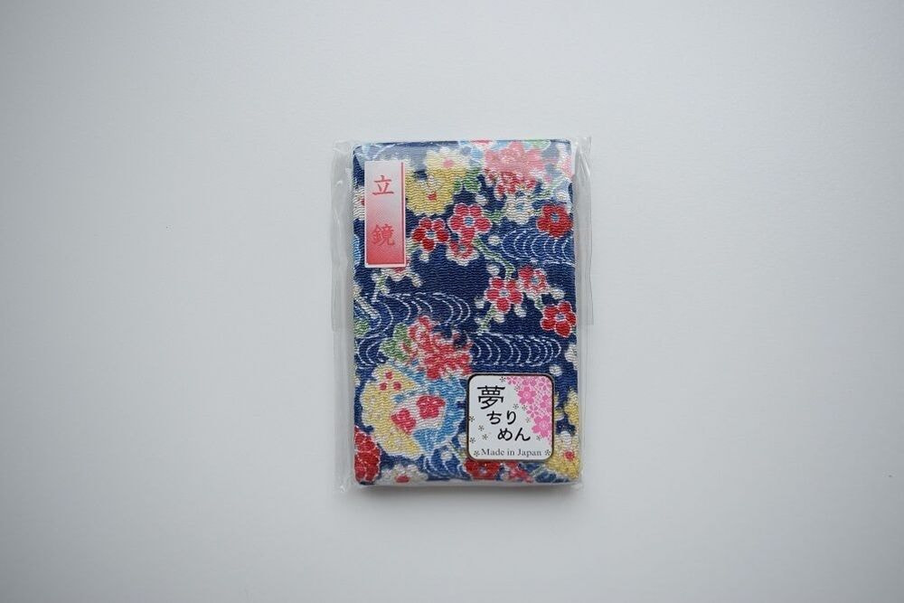 ちりめん立鏡　青