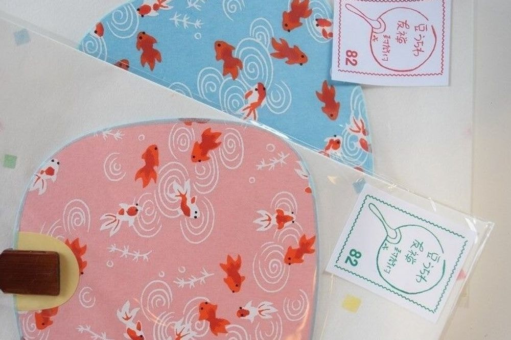 友禅豆団扇（封筒付き）