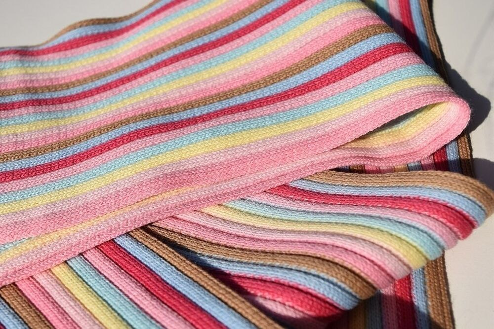 毛混リブマフラー　ピンク